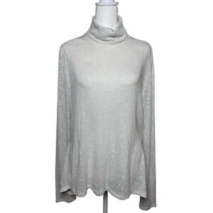 White House Black Market Women's Size L Turtleneck Long Sleeves Cream Sweater
